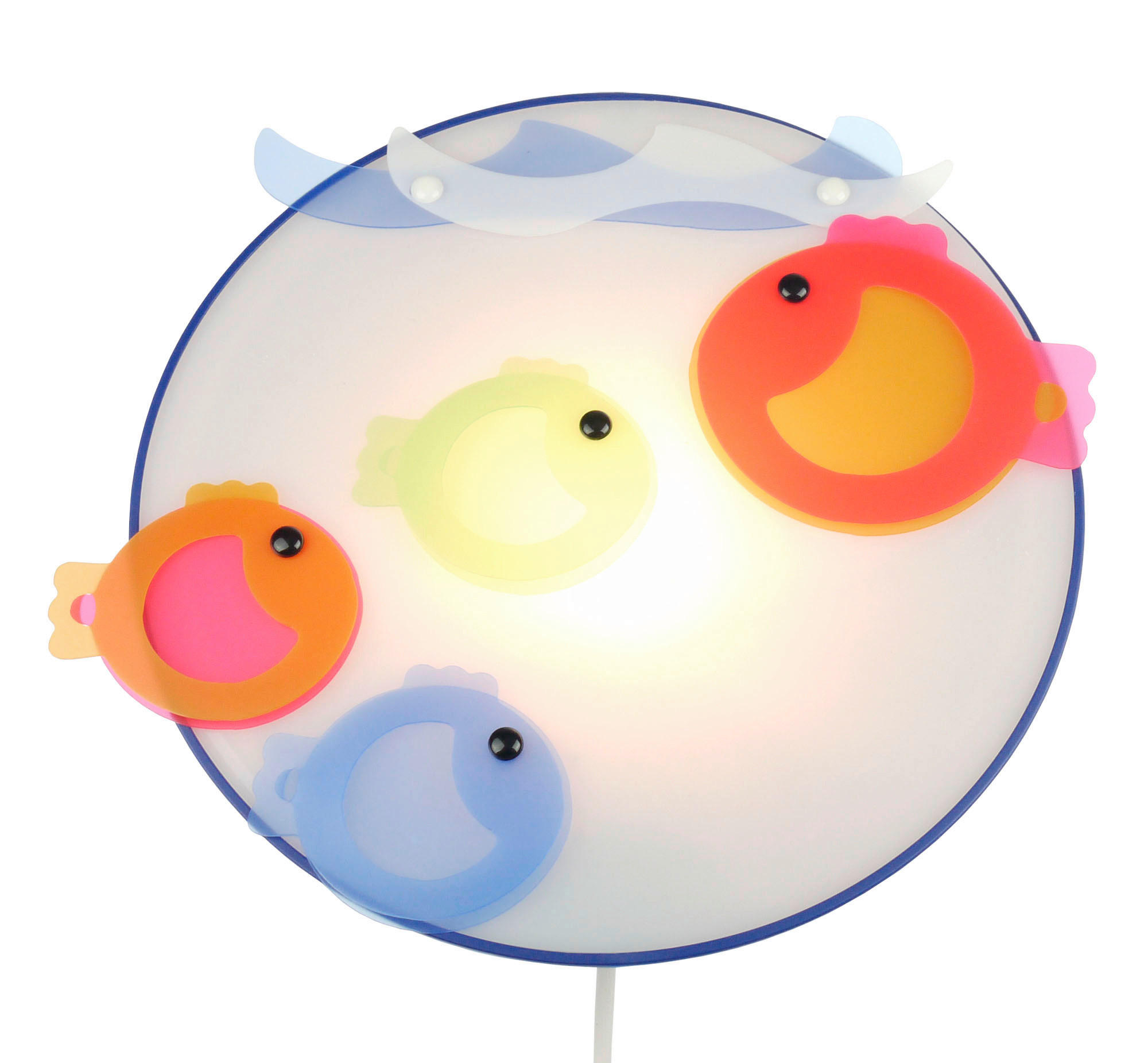 XXXLutz Kinderwandleuchte Fische Blau, Mehrfarbig 25x8x25 cm