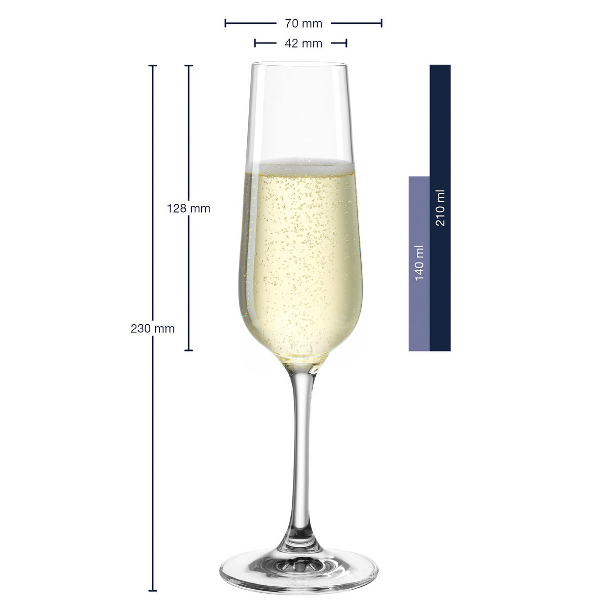 SEKTGLAS Tivoli 210 ml  - Klar, Basics, Glas (7/23cm) - Leonardo