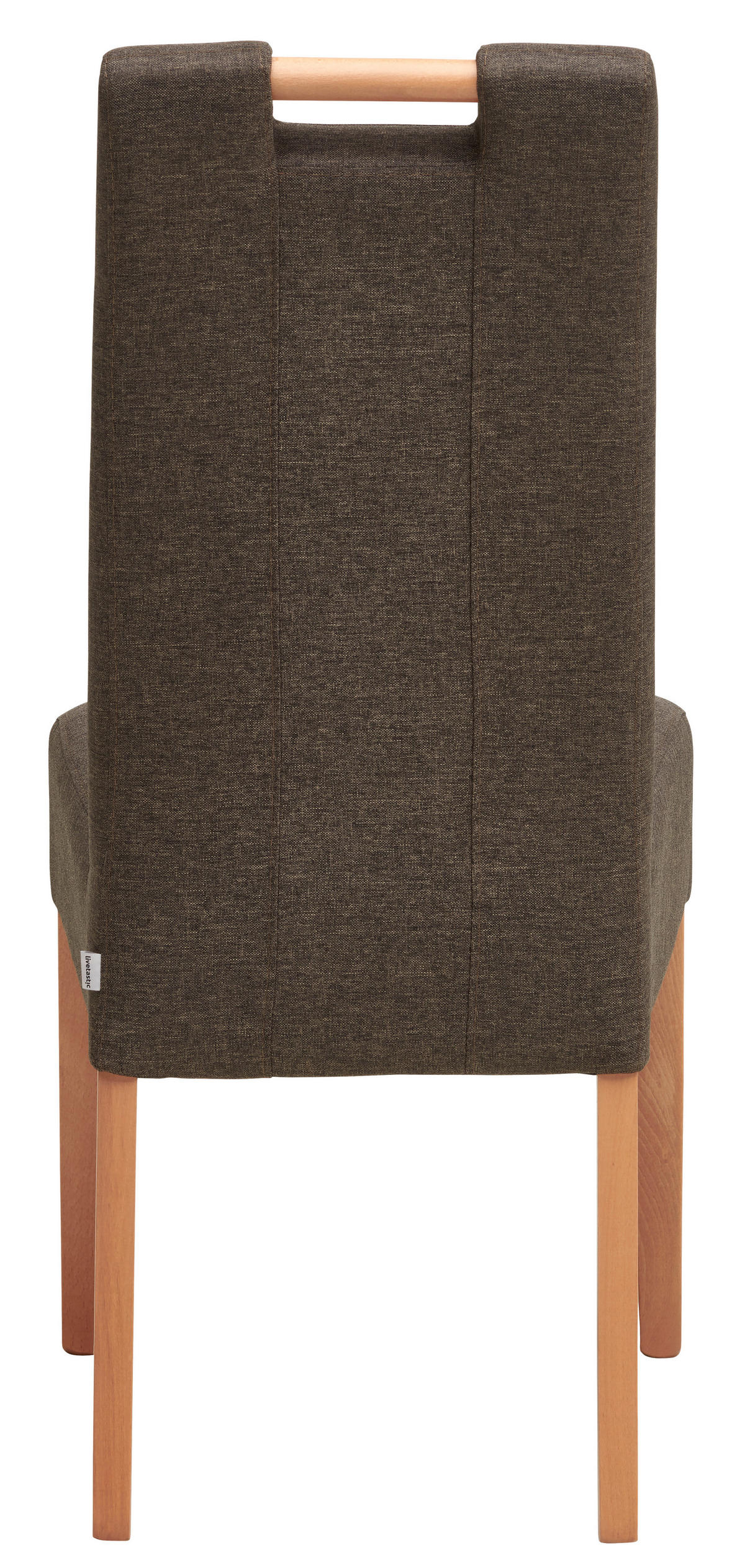 STUHL Webstoff Dunkelbraun Buche massiv  - Dunkelbraun/Naturfarben, MODERN, Holz/Textil (46/101/62cm) - Livetastic
