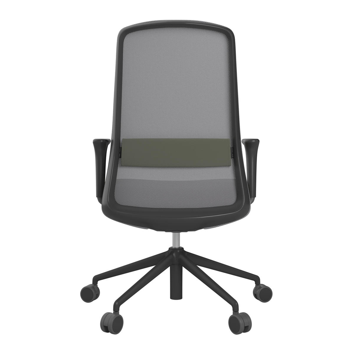 DREHSTUHL Grau, Schwarz, Schieferfarben  - Schieferfarben/Schwarz, MODERN, Leder/Kunststoff (70/103-115/70cm)