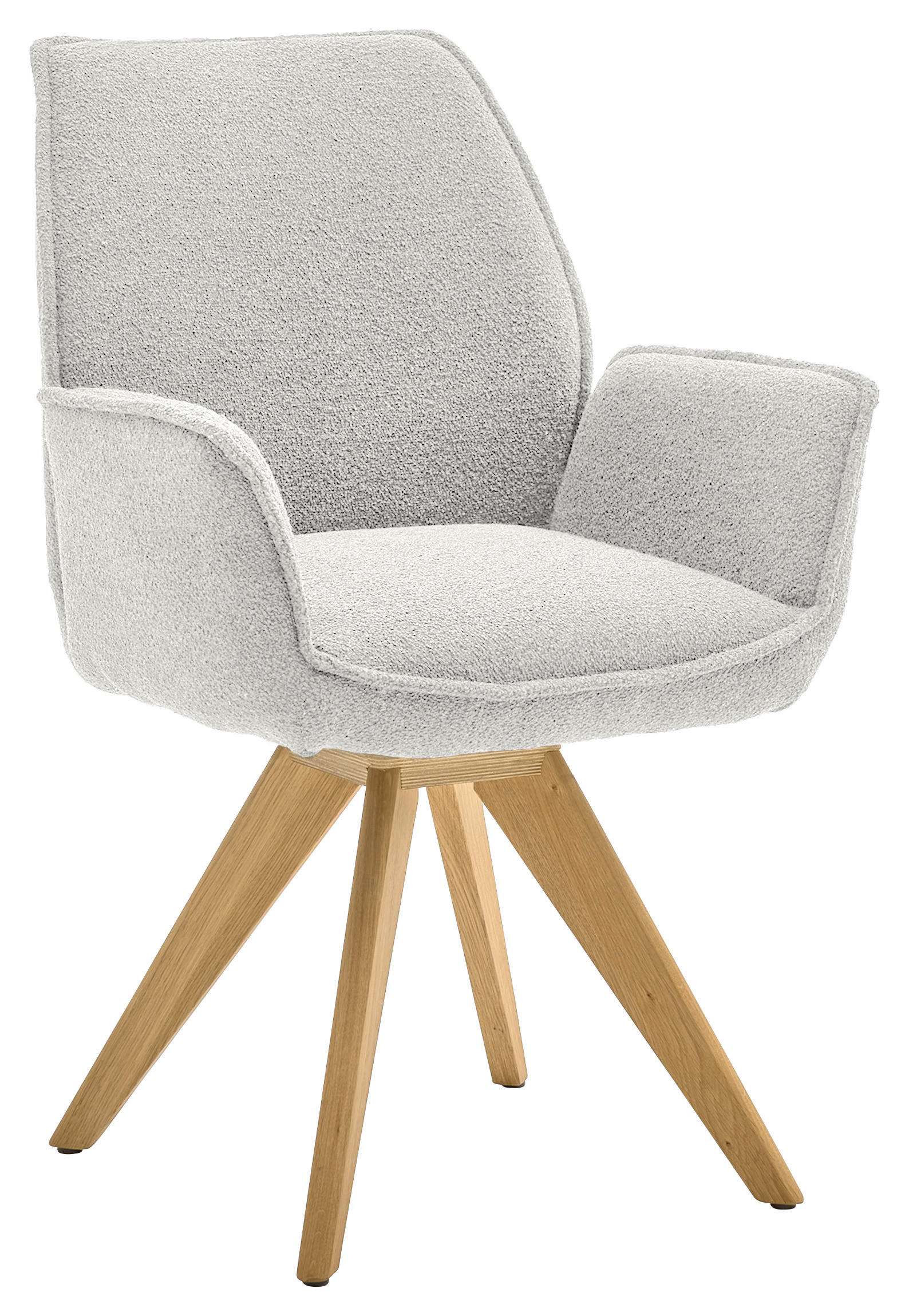 ARMLEHNSTUHL in Bouclé - Wildeiche/Eichefarben, Design, Holz/Textil (63/91/65cm) - Musterring