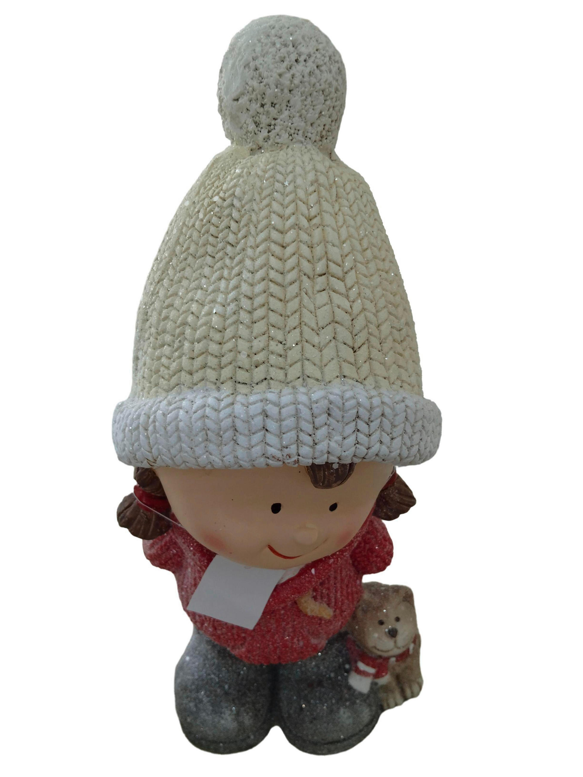 DEKOFIGUR KIND  - Rot/Schwarz, LIFESTYLE, Stein (21/45/17cm) - X-Mas