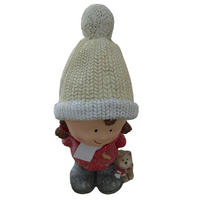 DEKOFIGUR KIND  - Rot/Schwarz, LIFESTYLE, Stein (21/45/17cm) - X-Mas