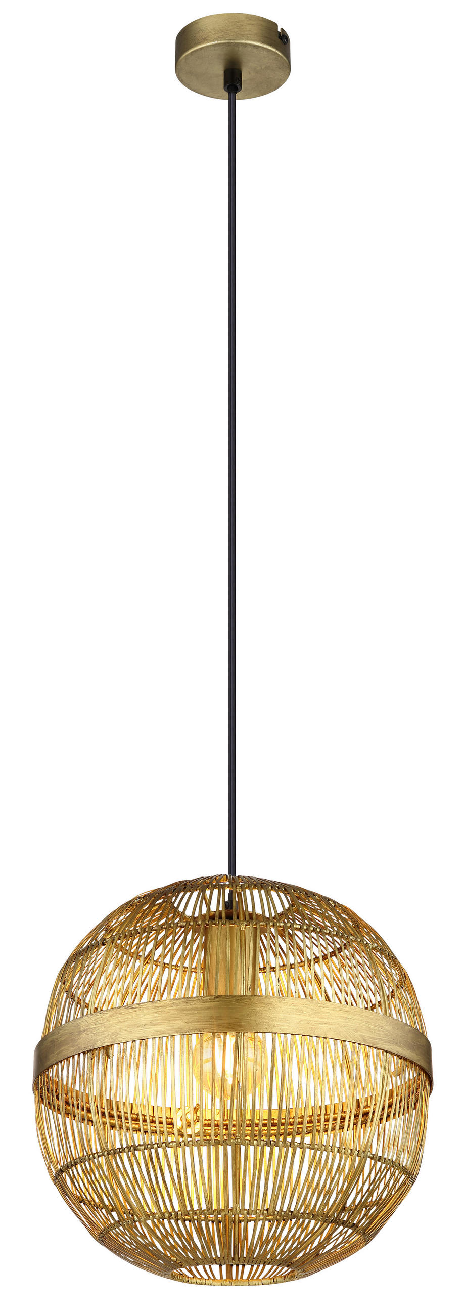 HÄNGELEUCHTE 30/120 cm    - Messingfarben, Konventionell, Metall (30/120cm) - Globo