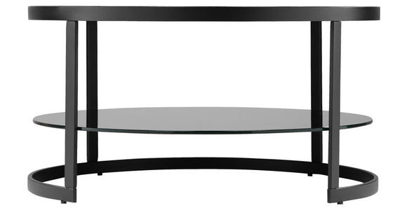 COUCHTISCH Klarglas 80/80/42 cm rund Schwarz - Schwarz, Design, Glas/Metall (80/80/42cm) - Carryhome