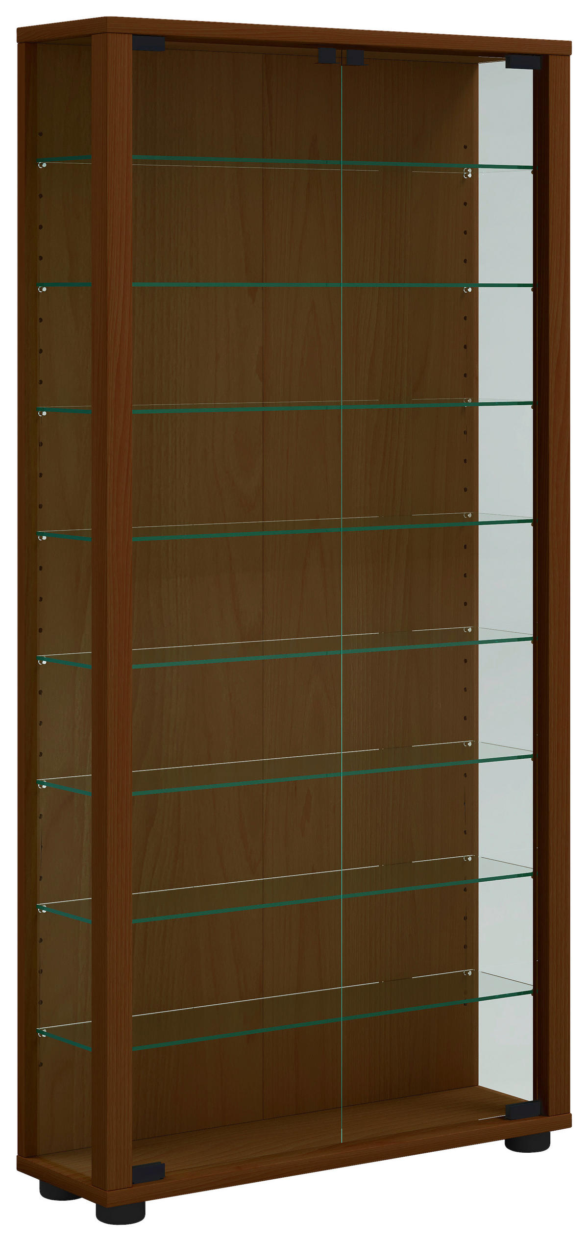 VITRINE in Nussbaumfarben  - Transparent/Nussbaumfarben, Design, Glas/Holzwerkstoff (59/113/18cm) - MID.YOU