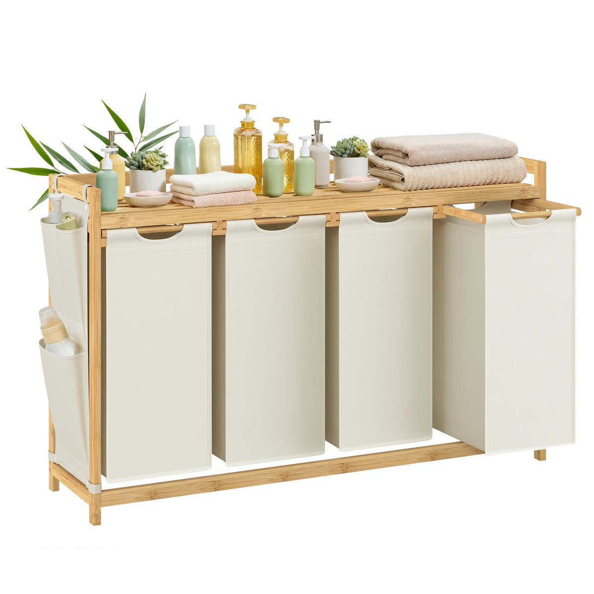 WÄSCHEKORB - Weiß, Basics, Holz/Kunststoff (124,6/78/33cm)