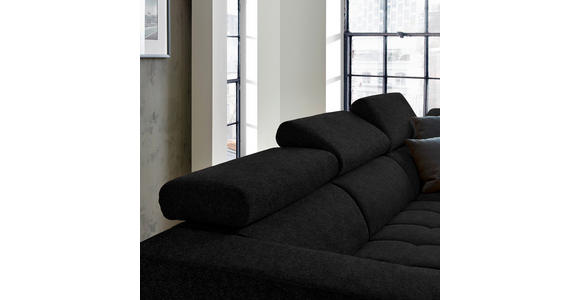 ECKSOFA in Mikrofaser Anthrazit  - Anthrazit/Schwarz, Design, Textil/Metall (301/207cm) - Xora