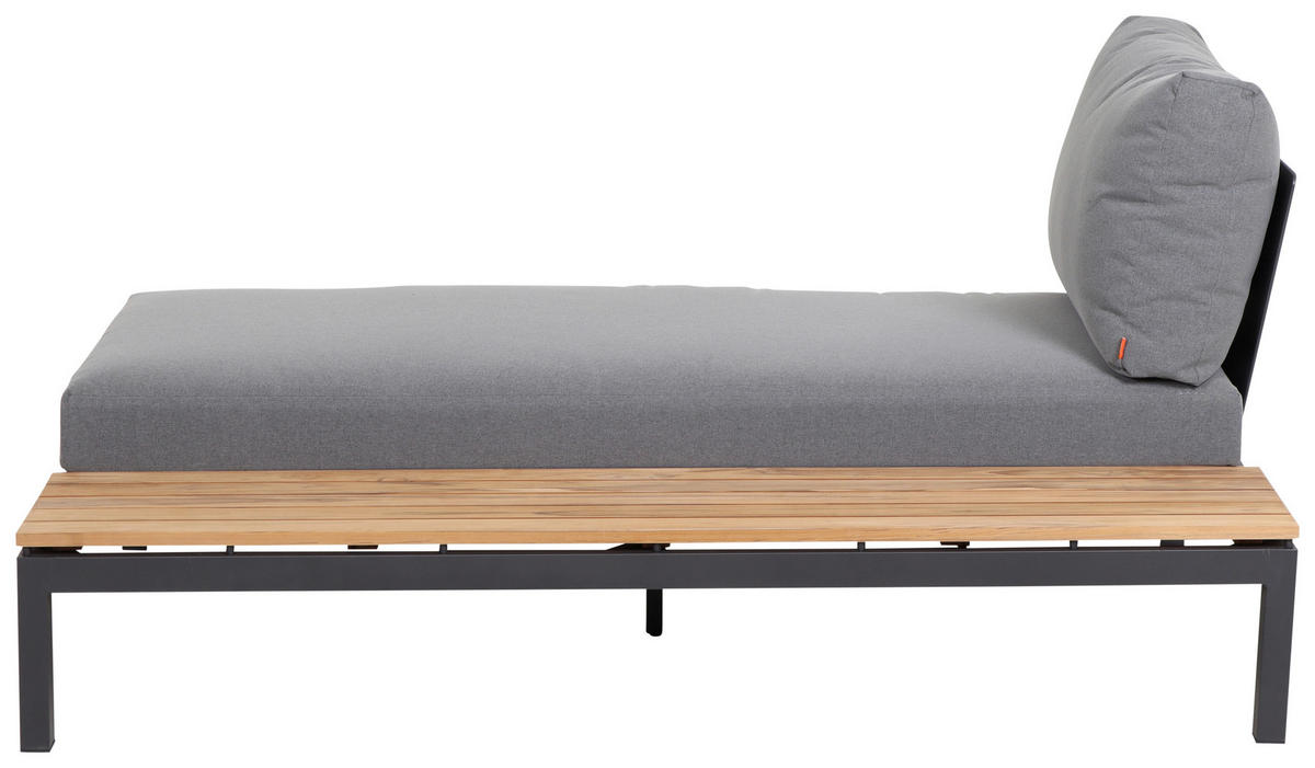 LOUNGEGARNITUR Teakholz massiv Aluminium  - Anthrazit/Grau, KONVENTIONELL, Holz/Textil (322/84/354cm) - Siena Garden