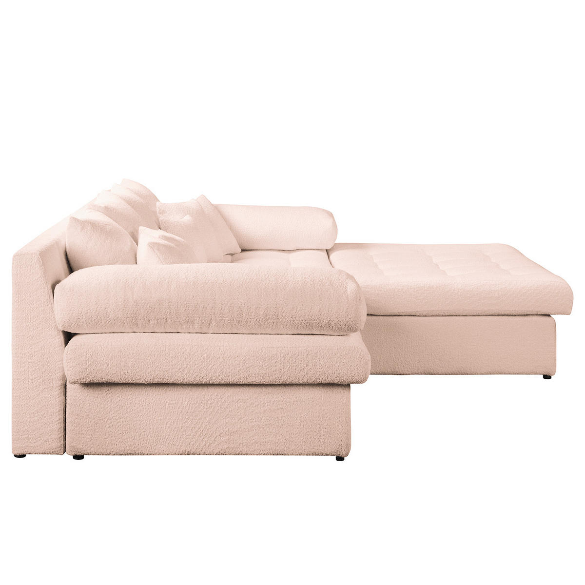 ECKSOFA Naomi in Chenille Rosa Rückenkissen  284/243 cm  - Schwarz/Rosa, Design, Kunststoff/Textil (284/243cm) - P & B