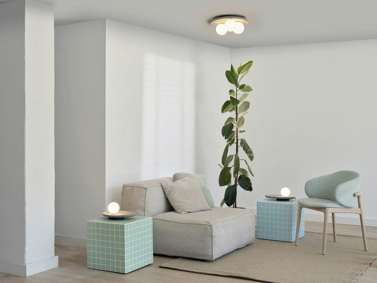 TISCHLEUCHTE 32.5/24/13.5 cm   - Grau, Basics, Glas/Stein (32.5/24/13.5cm) - Osram