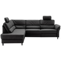 ECKSOFA Schwarz Lederlook  - Schwarz, MODERN, Holz/Textil (190/266cm) - Livetastic