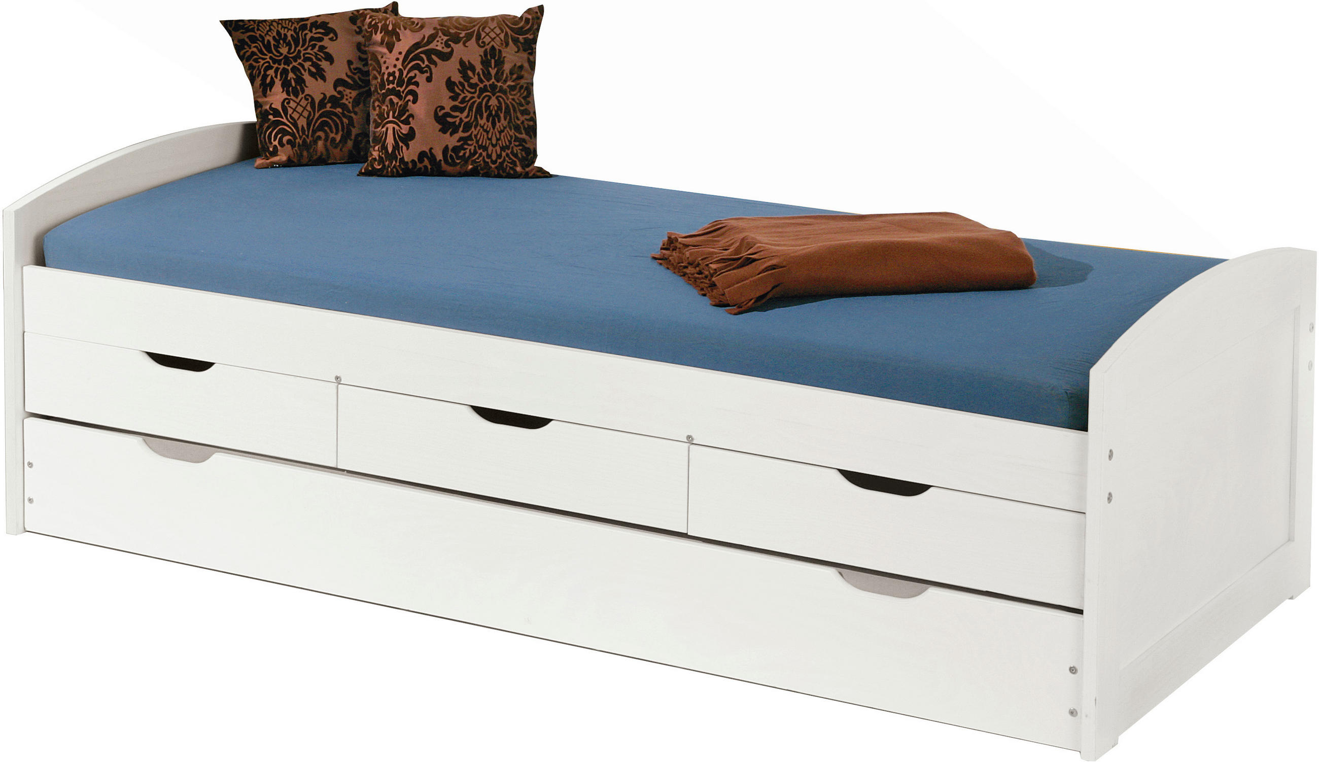 KREVET    205/63/98 cm  bela  - bela, Moderno, drvo (205/63/98cm) - Carryhome