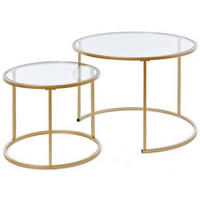 SATZTISCH in Metall, Holzwerkstoff 73,4/73,4/50 cm  - Goldfarben/Weiß, KONVENTIONELL, Holzwerkstoff/Metall (73,4/73,4/50cm) - Livetastic
