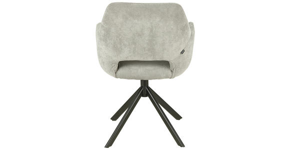 ARMLEHNSTUHL in Eisen Webstoff - Hellgrau/Schwarz, Design, Textil/Metall (55,5/88/61cm) - Novel