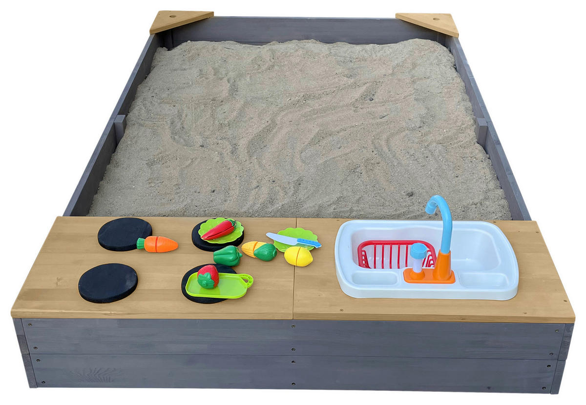 SANDKASTEN  - Braun/Grau, Konventionell, Holz (115/21,8/180cm)