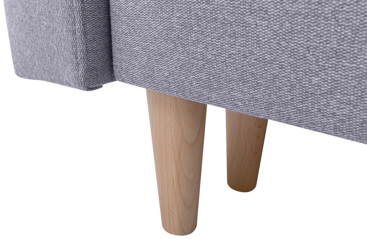 SAROKKANAPÉ textil világosszürke  - világosszürke/Wotan tölgy, Konventionell, textil/fa (242/242cm) - MID.YOU