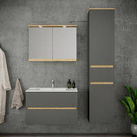 BADEZIMMER 4-teilig  in 121 cm  - Honigeiche/Anthrazit, Trend, Keramik/Holzwerkstoff (121cm) - MID.YOU