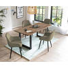 TISCHGRUPPE Grün, Walnussfarben  - Walnussfarben/Grün, MODERN, Holz/Textil (160/90/75cm) - Livetastic