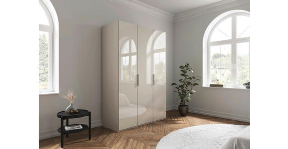 DREHTÜRENSCHRANK 151/223/61 cm,  in Champagner, 3-türig  - Champagner, Basics, Glas/Holzwerkstoff (151/223/61cm) - Novel