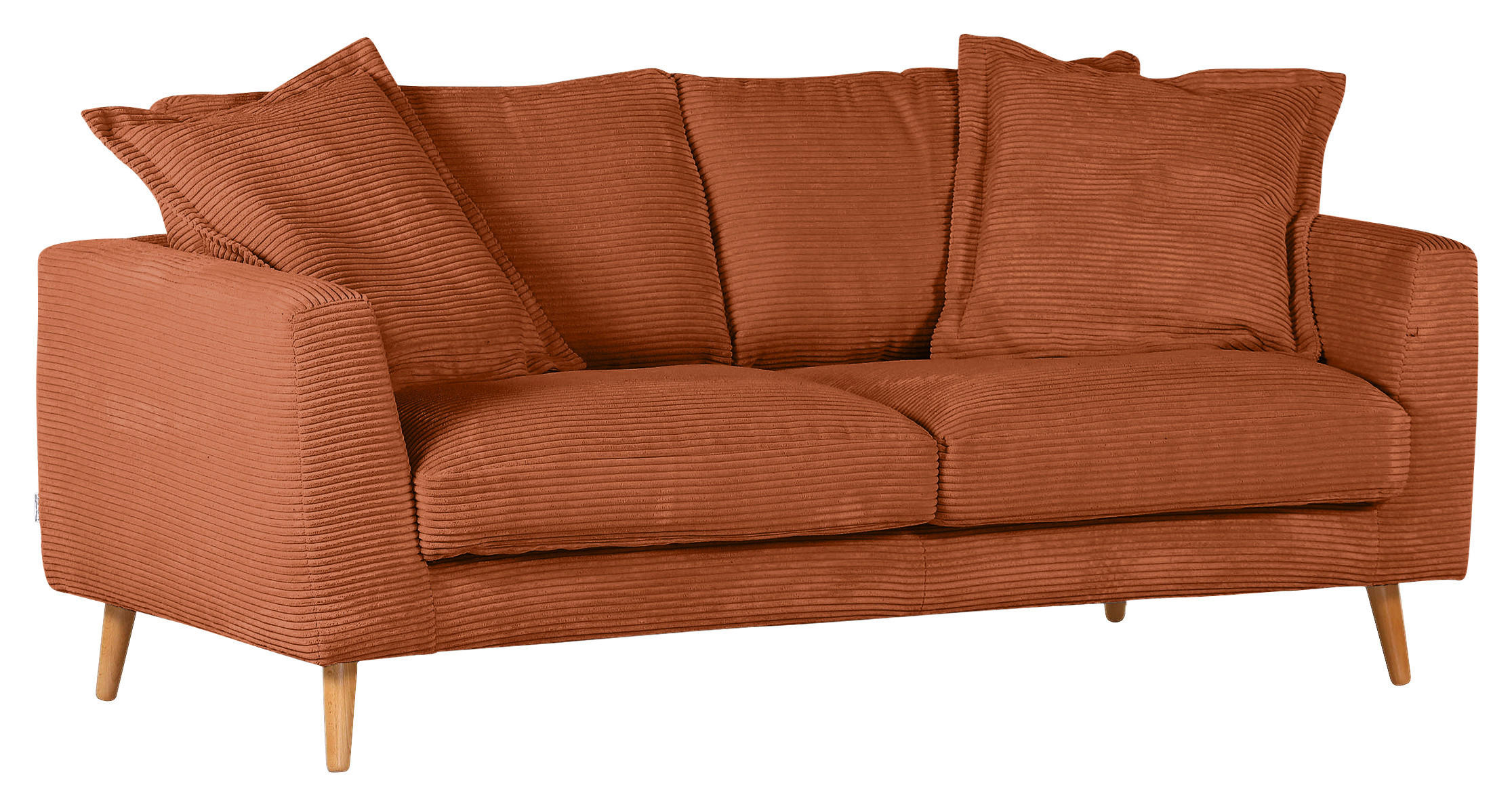 2,5-SITS SOFFA i manchester kopparfärgad - naturfärgad/kopparfärgad, Romantik / Lanthus, trä/textil (195/69/100cm) - Livetastic