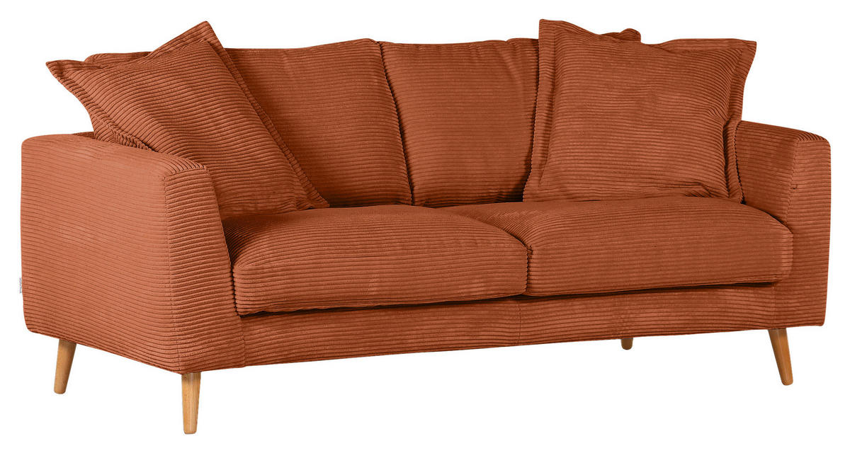 2,5-SITZER Cord Kupferfarben  - Naturfarben/Kupferfarben, ROMANTIK / LANDHAUS, Holz/Textil (195/69/100cm) - Landscape