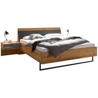 BETTANLAGE 180/200 cm  Eiche Bianco, Lavagrau   - Eiche Bianco/Lavagrau, Design, Glas/Holz (180/200cm) - Dieter Knoll