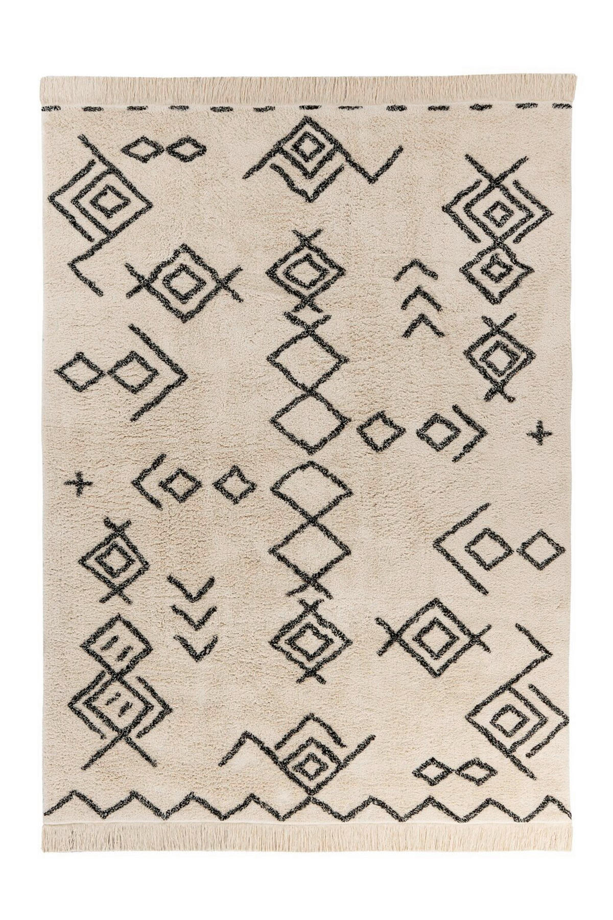 TEPPICH 80/150 cm Mylen 325 Creme / Schwarz Creme, Schwarz  - Creme/Schwarz, KONVENTIONELL, Textil (80/150cm)