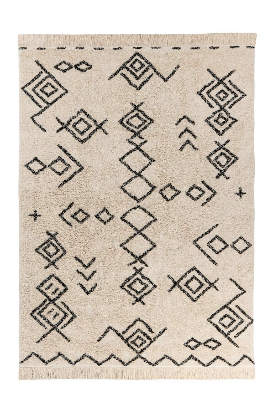 KOBEREC, 160/230 cm krémová, černá