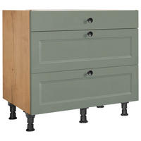 SCHUBKASTENUNTERSCHRANK 90/87/56 cm  in Grün, Eichefarben  - Eichefarben/Schwarz, MODERN, Holzwerkstoff/Metall (90/87/56cm) - Nobilia