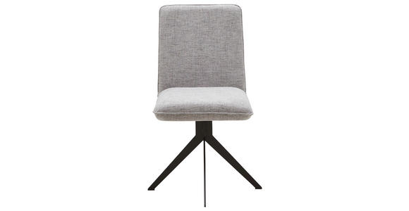 STUHL Webstoff Hellgrau, Schwarz - Hellgrau/Schwarz, Design, Textil/Metall (46,5/87/64cm) - Voleo