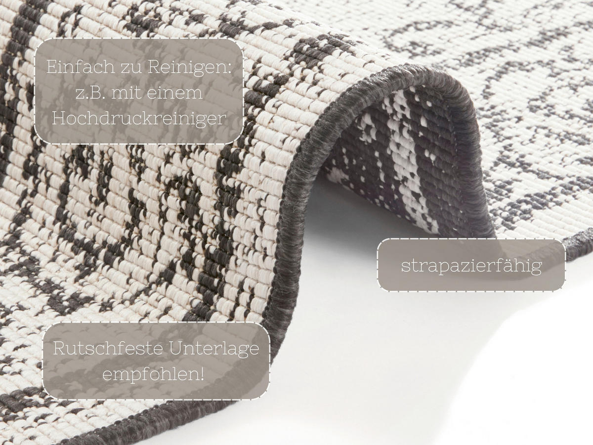 OUTDOORTEPPICH 240/340 cm Twin Supreme Creme, Schwarz  - Creme/Schwarz, Design, Kunststoff (240/340cm)