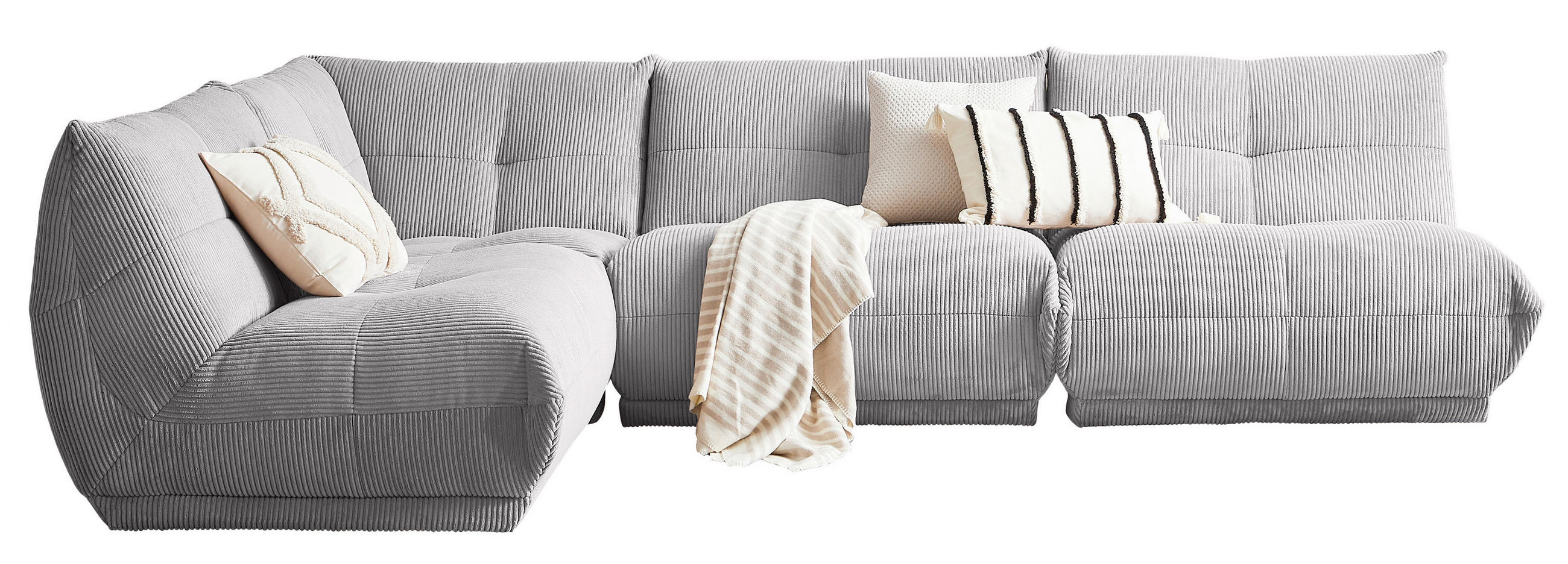 ECKSOFA in Cord Grau  210/315 cm  - Grau, Trend, Textil (210/315cm) - Livetastic