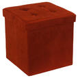 SITZBOX in Textil, Holzwerkstoff Kupferfarben  - Kupferfarben, MODERN, Holzwerkstoff/Textil (38/38/38cm) - Carryhome