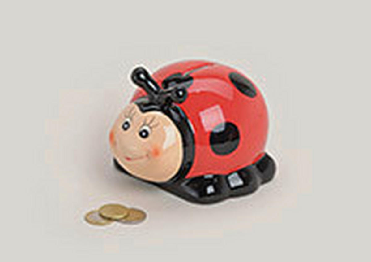 SPARDOSE - Rot/Schwarz, Basics, Keramik (12/10/10cm)