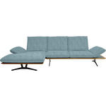 ECKSOFA in Flachgewebe Hellblau  - Schwarz/Hellblau, Design, Holz/Textil (159/314cm) - Dieter Knoll