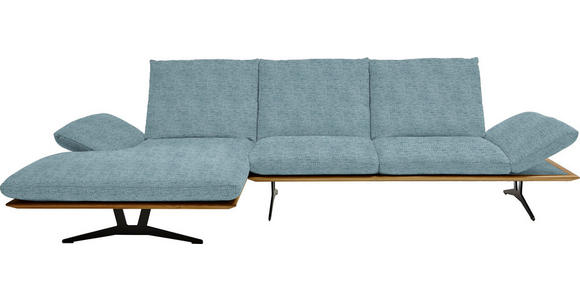 ECKSOFA in Flachgewebe Hellblau  - Schwarz/Hellblau, Design, Holz/Textil (159/314cm) - Dieter Knoll