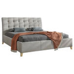 POLSTERBETT 160/200 cm  in Beige, Ecru  - Ecru/Eichefarben, KONVENTIONELL, Holz/Textil (160/200cm) - Hom`in