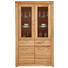 VITRINE Wildeiche furniert, massiv Eichefarben - Edelstahlfarben/Eichefarben, Basics, Glas/Holz (112,2/195/40cm) - Cantus