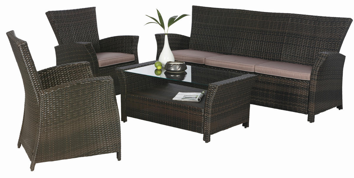 BAŠTENSKA GARNITURA 4 dela  - siva/zelena, Romantično / Seoski, metal/tekstil - Ambia Garden