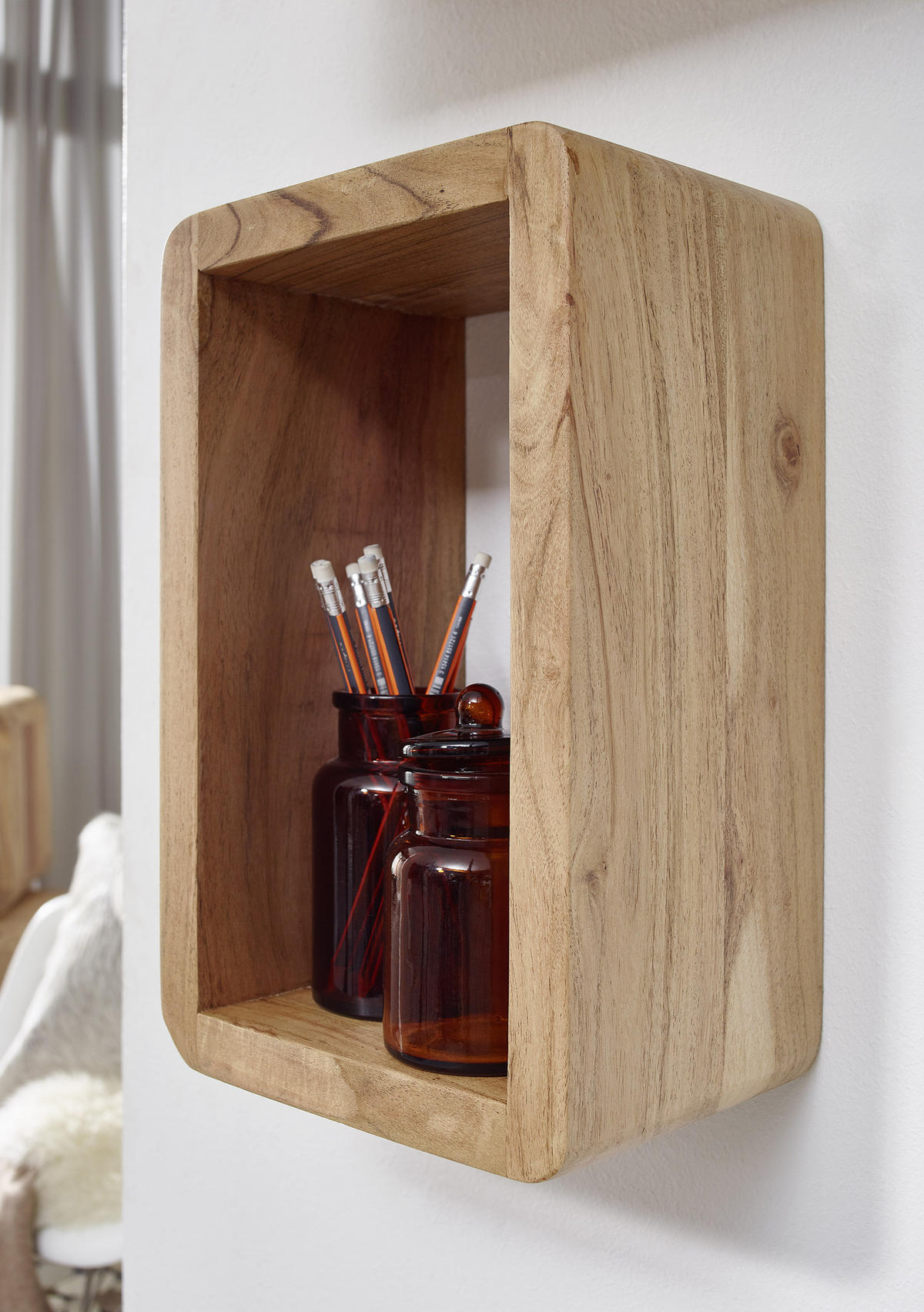 WANDREGALSET 80/20/15 cm  - Akaziefarben, Konventionell, Holz (80/20/15cm) - MID.YOU