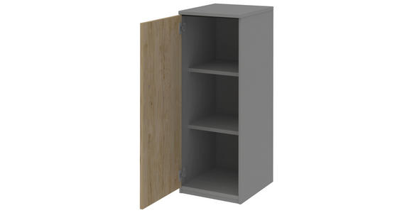 AKTENSCHRANK Grau, Eichefarben - Eichefarben/Grau, KONVENTIONELL, Holzwerkstoff (40/111,7/43cm) - Moderano