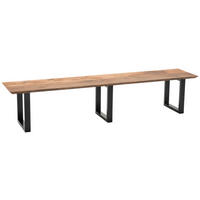 SITTBÄNK i trä, metall svart, ekfärgad  - svart/ekfärgad, Klassisk, metall/trä (240cm) - Welnova