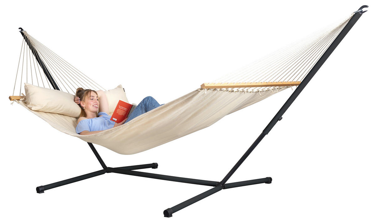 HÄNGEMATTENGESTELL 145/120-140/355-400 cm  - Schwarz, Basics, Metall (145/120-140/355-400cm) - La Siesta