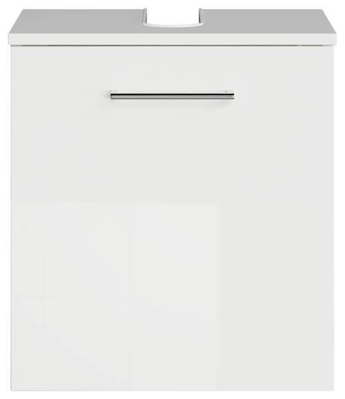 WASCHBECKENUNTERSCHRANK 45/49,8/33,3 cm  - Chromfarben/Weiß Hochglanz, KONVENTIONELL, Holzwerkstoff/Metall (45/49,8/33,3cm) - Sadena