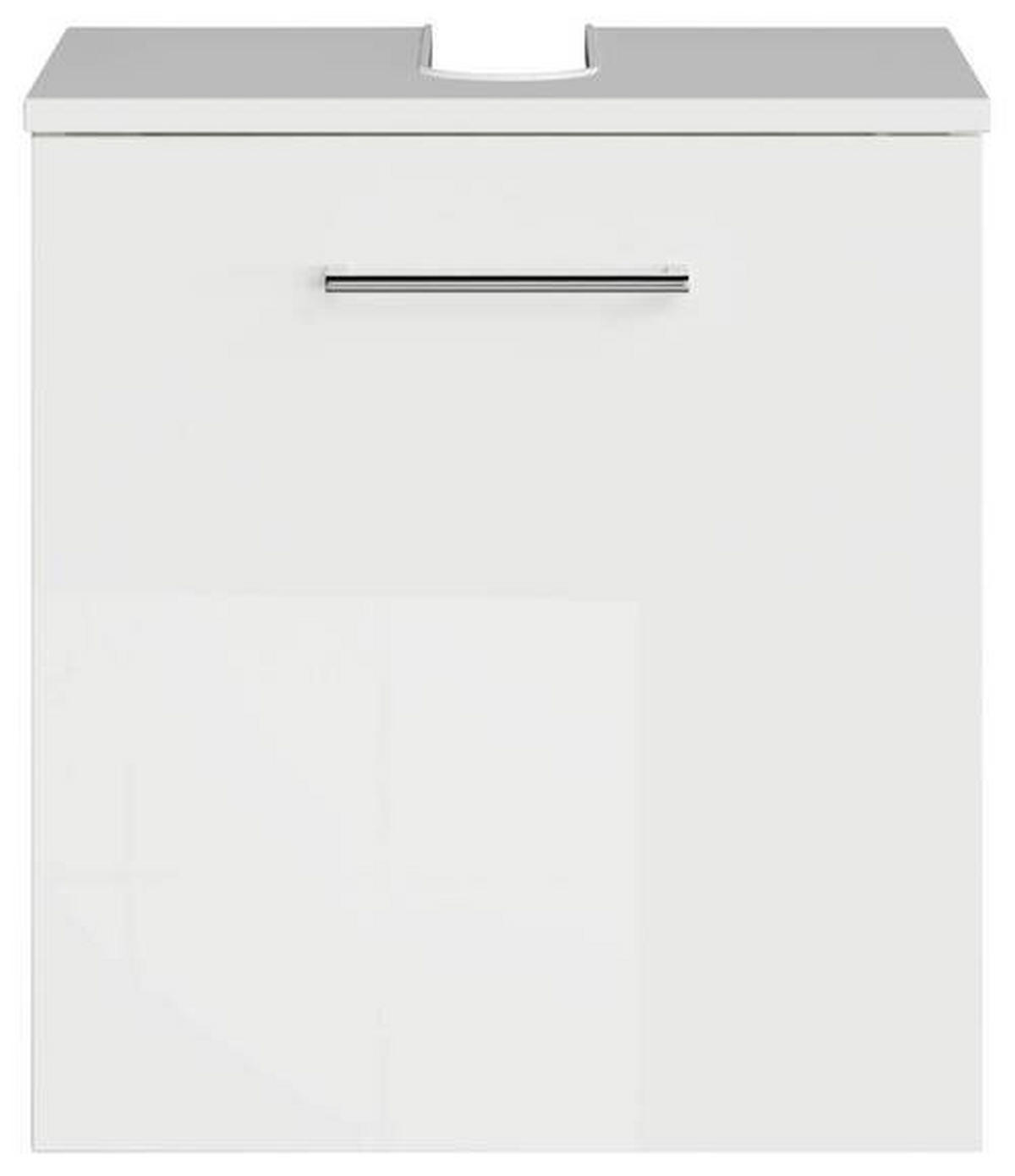 WASCHBECKENUNTERSCHRANK 45/49,8/33,3 cm  - Chromfarben/Weiß Hochglanz, KONVENTIONELL, Holzwerkstoff/Metall (45/49,8/33,3cm) - Sadena