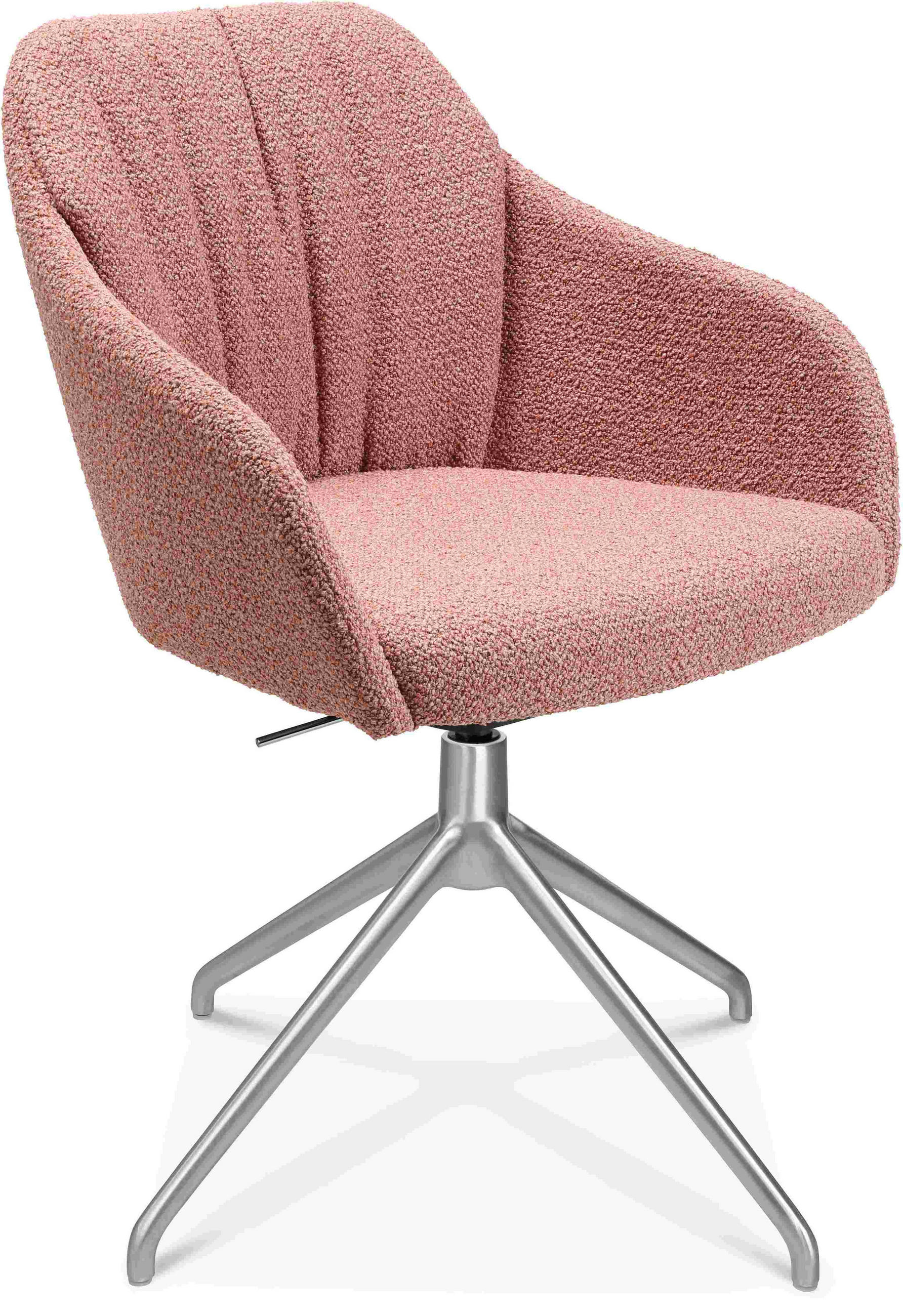 ARMLEHNSTUHL  in Aluminium Flachgewebe  - Alufarben/Rosa, Design, Textil/Metall (58/81,5-84,5/60cm) - Johann Jakob