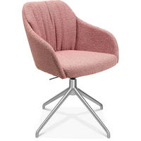 ARMLEHNSTUHL  in Aluminium Flachgewebe  - Alufarben/Rosa, Design, Textil/Metall (58/81,5-84,5/60cm) - Johann Jakob