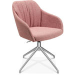 ARMLEHNSTUHL  in Aluminium Flachgewebe  - Alufarben/Rosa, Design, Textil/Metall (58/81,5-84,5/60cm) - Johann Jakob