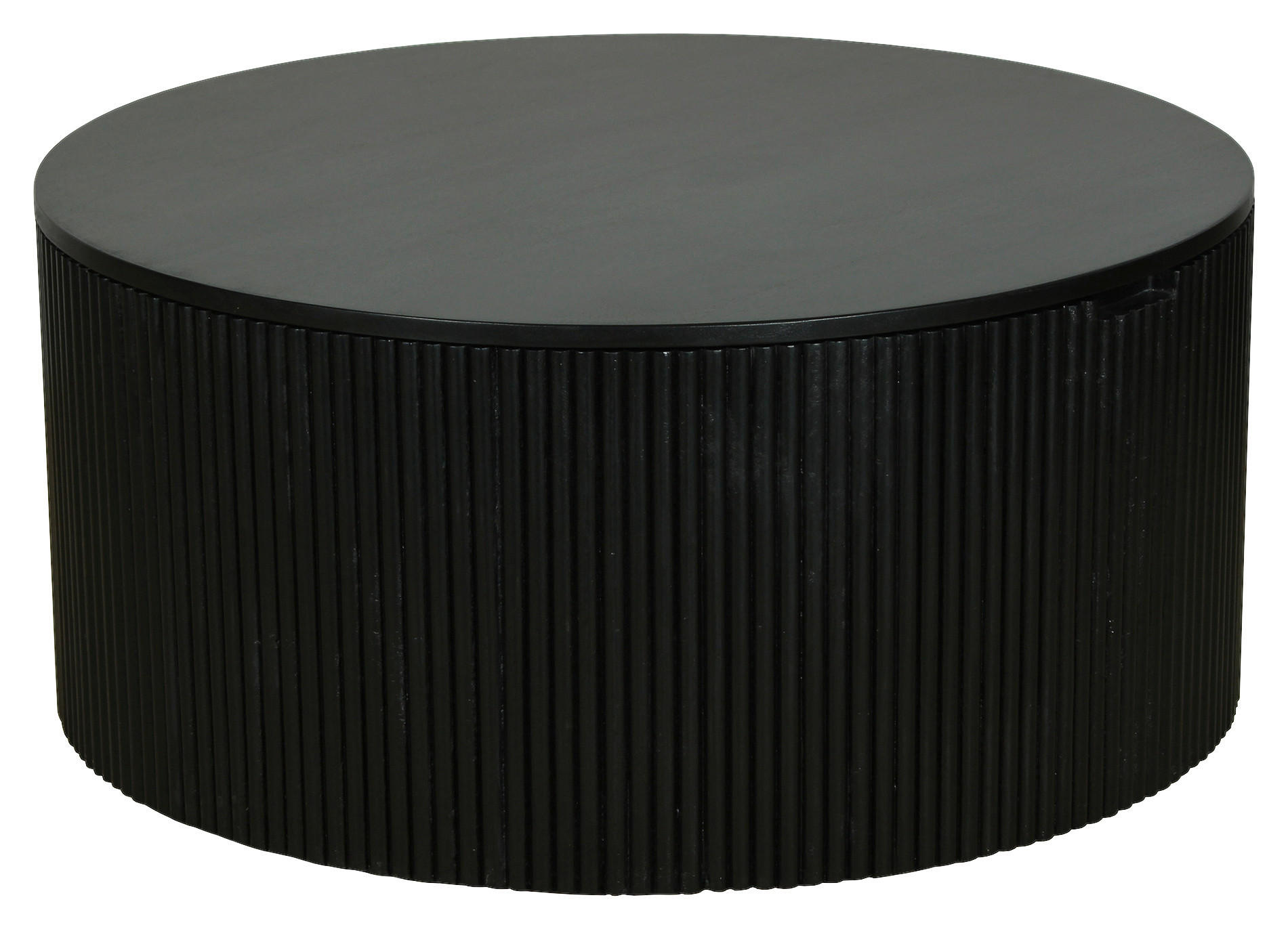 COUCHTISCH Mangoholz massiv rund Schwarz  - Schwarz, Design, Holz (80/36/80cm) - MID.YOU